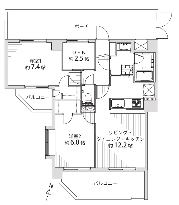 ガーデンハイツ鎌倉高校前2階部分